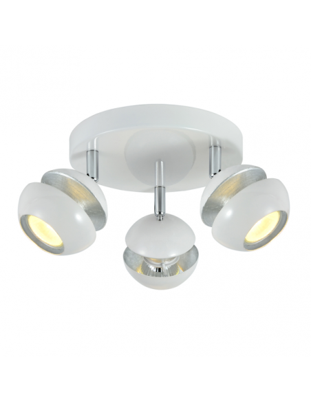 Plafon Beethoven 3xgu10 Blanco/plata  14x22x22 Cm