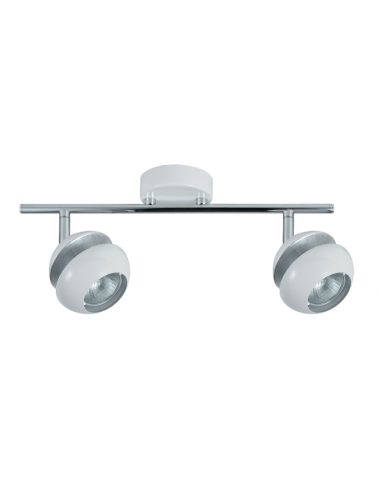 Regleta Beethoven 2xgu10 Blanco/plata   14x36,5x8,5 Cm