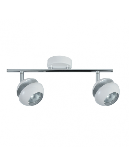 Regleta Beethoven 2xgu10 Blanco/plata   14x36,5x8,5 Cm