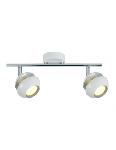 Regleta Beethoven 2xgu10 Blanco/plata   14x36,5x8,5 Cm