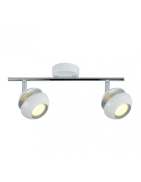 Regleta Beethoven 2xgu10 Blanco/plata   14x36,5x8,5 Cm