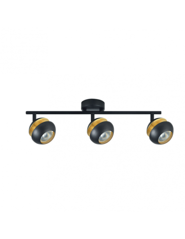 Regleta Beethoven 3xgu10 Negro/oro  14x48,5x8,5 Cm
