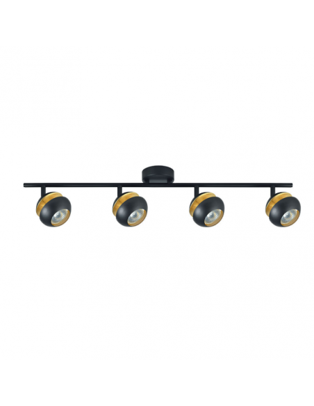 Regleta Beethoven 4xgu10 Negro/oro  14x69,5x8,5 Cm