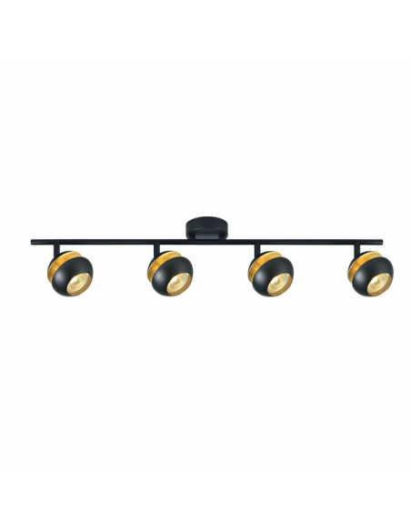 Regleta Beethoven 4xgu10 Negro/oro  14x69,5x8,5 Cm