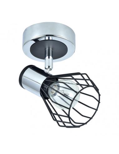 Foco Mateo 1xe14 Cromo/negro 8,5x15x15 Cm