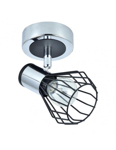 Foco Mateo 1xe14 Cromo/negro 8,5x15x15 Cm