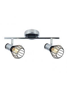 Regleta Mateo 2xe14 Cromo/negro 15x36,5x8,5 Cm 2