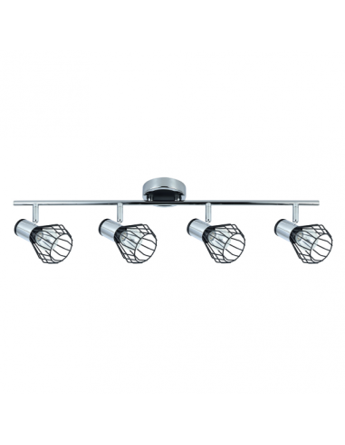 Regleta Mateo 4xe14 Cromo/negro 15x69,5x8,5 Cm