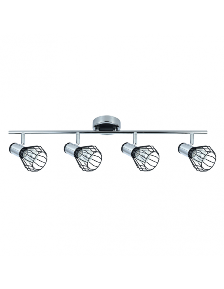 Regleta Mateo 4xe14 Cromo/negro 15x69,5x8,5 Cm