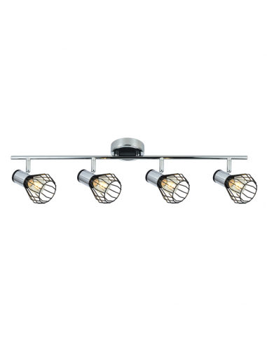 Regleta Mateo 4xe14 Cromo/negro 15x69,5x8,5 Cm