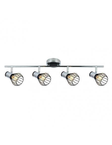 Regleta Mateo 4xe14 Cromo/negro 15x69,5x8,5 Cm