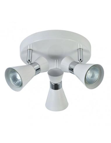 Plafon Maximo 3xgu10 Blanco/cromo 13x20x20 Cm