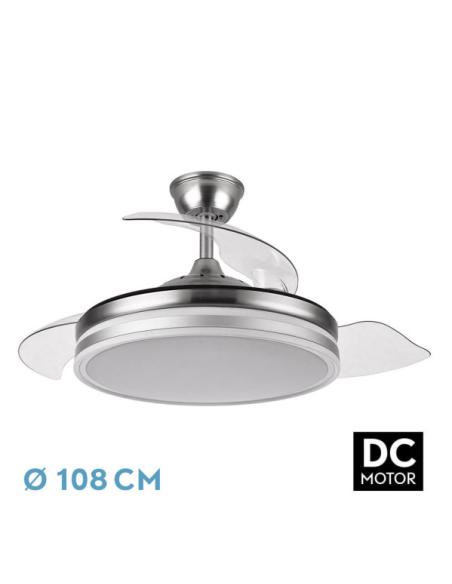 Ventilador Bayomo 72w 6120lm Niquel 3 Aspas Desp. 32/47x49/108 D.3 Color.motor Dc.remoto