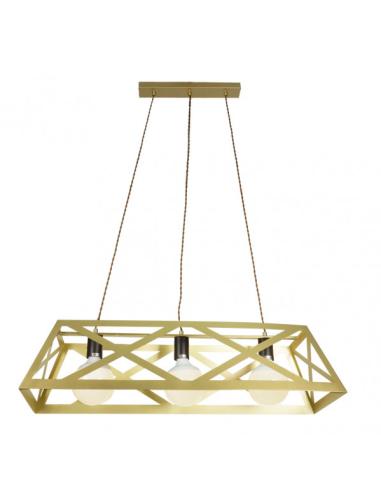 Colgante Rectangular Melli 3xe27 Oro  Regx85x30 Cm
