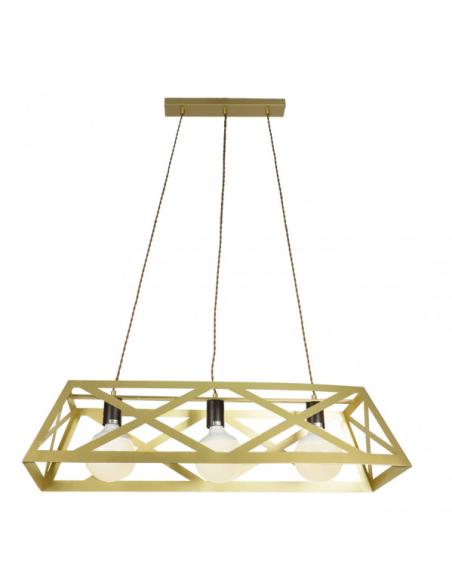 Colgante Rectangular Melli 3xe27 Oro  Regx85x30 Cm