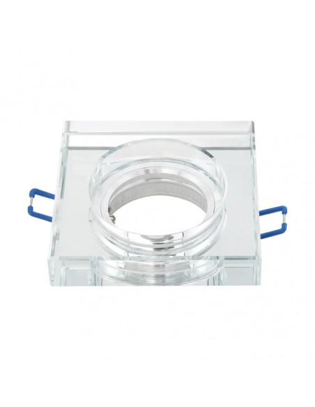 Empotrable Cristal Solna 1xgu10 Cuadrado Grosor 2cm  Transparente C/portalampara 2x9x9 Cm Corte 6 Cm