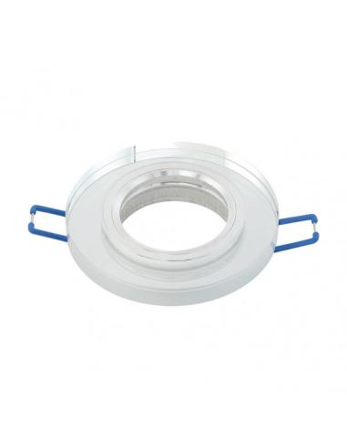 Empotrable Cristal Solna 1xgu10 Redondo Grosor 1cm Transparente C/portalampara 2x9,5x9,5 Cm Corte 6 Cm