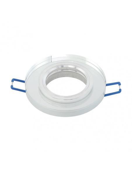 Empotrable Cristal Solna 1xgu10 Redondo Grosor 1cm Transparente C/portalampara 2x9,5x9,5 Cm Corte 6 Cm