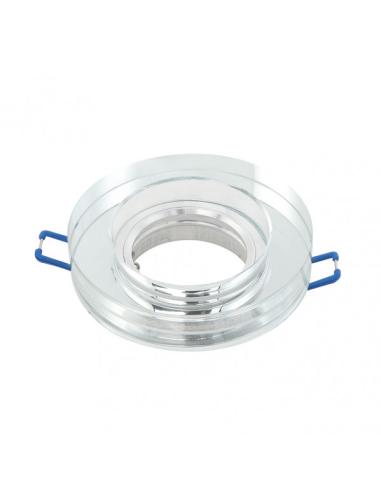 Empotrable Cristal Solna 1xgu10 Redondo Grosor 2cm Transparente C/portalampara 2x9,5x9,5 Cm Corte 6 Cm