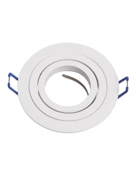 Empotrable Orientable Cenote 1xgu10 Redondo Blanco 2x9,2x9,2 Cm 8 De Corte.c/portalampara