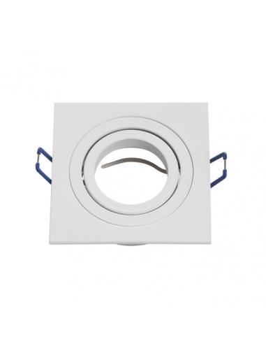 Empotrable Orient.cenote 1xgu10 Cuadrado Blanco 2x9,2x9,2 Cm 8 De Corte. C/portalampara