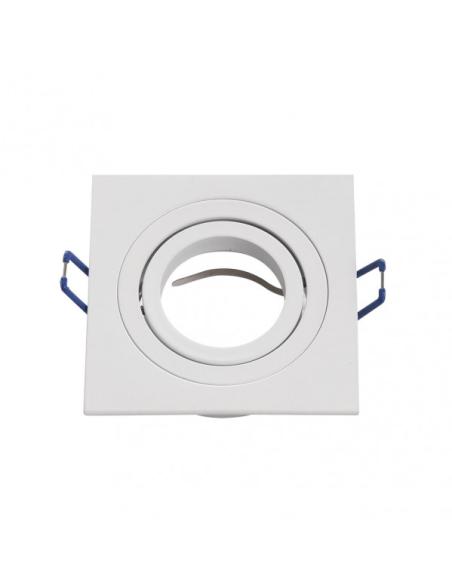 Empotrable Orient.cenote 1xgu10 Cuadrado Blanco 2x9,2x9,2 Cm 8 De Corte. C/portalampara