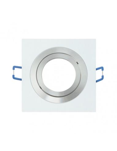 Empotrable Orient.cenote 1xgu10 Cuadrado Blan/crom 2x9,2x9,2 Cm 8 De Corte. C/portalampara