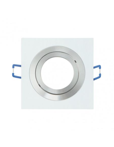 Empotrable Orient.cenote 1xgu10 Cuadrado Blan/crom 2x9,2x9,2 Cm 8 De Corte. C/portalampara