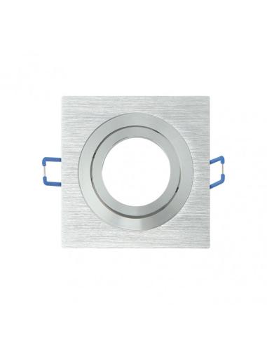 Empotrable Orient.cenote 1xgu10 Cuadrado Alum/cro  2x9,2x9,2 Cm 8 De Corte. C/portalampara