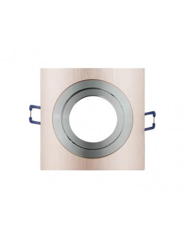 Empotrable Orient.cenote 1xgu10 Cuadrado Champ/cro 2x9,2x9,2 Cm 8 De Corte. C/portalampara
