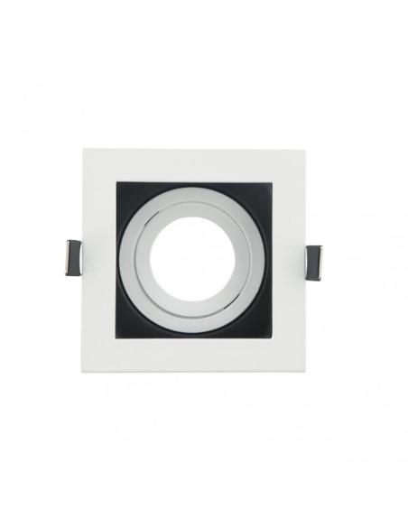 Empotrable Orient.batu 1xgu10 Cuadrado Blanco/negro 3,5x10x10 Cm Corte 9x9cm c/portalampara