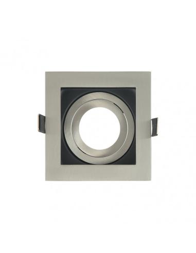 Empotrable Orient.batu 1xgu10 Cuadrado Niq/negro 3,5x10x10 Cm  Corte 9x9cm c/portalampara