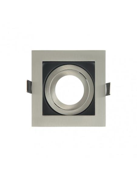 Empotrable Orient.batu 1xgu10 Cuadrado Niq/negro 3,5x10x10 Cm  Corte 9x9cm c/portalampara