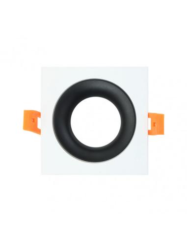 Empotrable Anou 1xgu10 Cuadrado Blanco/negro 2x9,2x9,2 Cm 8 De Corte.c/portalampara