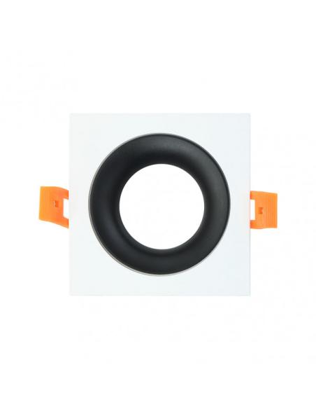 Empotrable Anou 1xgu10 Cuadrado Blanco/negro 2x9,2x9,2 Cm 8 De Corte.c/portalampara