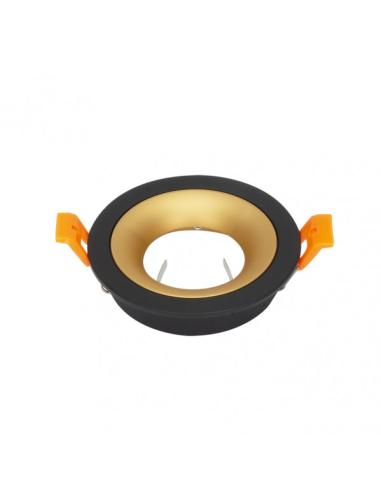 Empotrable Anou 1xgu10 Redondo Negro/oro 2x9,2x9,2 Cm 8 De Corte.C/portalampara