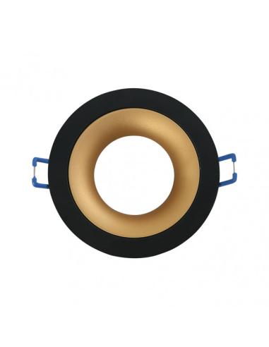 Empotrable Anou 1xgu10 Redondo Negro/oro 2x9,2x9,2 Cm 8 De Corte.C/portalampara