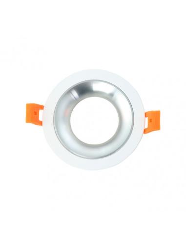 Empotrable Anou 1xgu10 Redondo Blanco/cromo  2x9,2x9,2 Cm 8 De Corte.c/portalampara