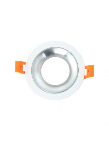 Empotrable Anou 1xgu10 Redondo Blanco/cromo  2x9,2x9,2 Cm 8 De Corte.c/portalampara