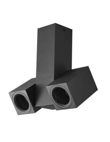 Foco Nerja 2xgu10 Negro 21x19x6 Orientable 360º