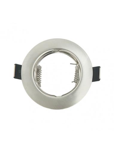 Empotrable  Magura 1xgu10  Redondo Niquel 2,5x8x8 Cm Corte 7 Portalamparas Incluido