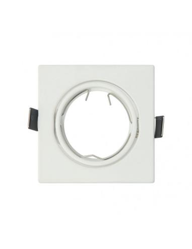 Empotrable  Orient. Magura 1xgu10  Cuad. Blanco Mate 2,5x8,2x8,2  Cm Corte 7 Portalamparas Incluido