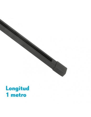 Carril Para Foco Pindal Negro 1m  2 Hilos 2x100x3,5 Cm