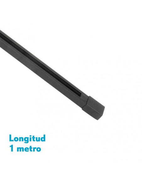 Carril Para Foco Pindal Negro 1m  2 Hilos 2x100x3,5 Cm