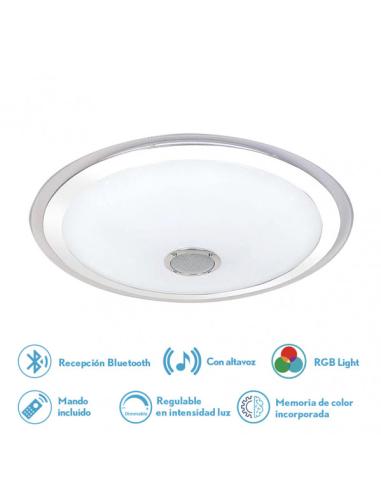 Plafon Magallanes 72w 3 Color+rgb 10x53x53 Cm Bluethooth 5760lm.reg.intens.y C.remoto C/memoria