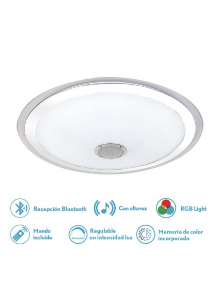 Plafon Magallanes 72w 3 Color+rgb 10x53x53 Cm Bluethooth 5760lm.reg.intens.y C.remoto C/memoria