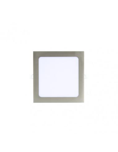Downlight Basalto 12w 6500k Niquel Cuadrado 1080lm 2,5x17x17 Cm Corte 15,5x15,5 Cm