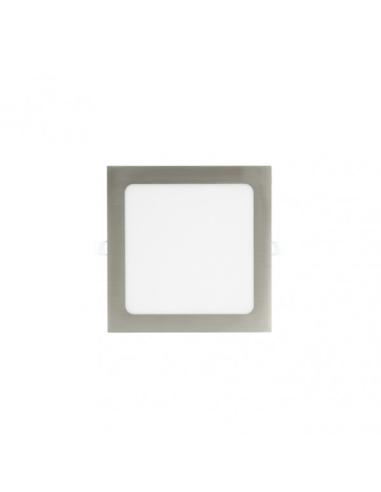 Downlight Basalto 12w 6500k Niquel Cuadrado 1080lm 2,5x17x17 Cm Corte 15,5x15,5 Cm
