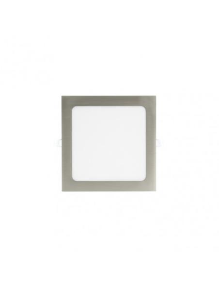 Downlight Basalto 12w 6500k Niquel Cuadrado 1080lm 2,5x17x17 Cm Corte 15,5x15,5 Cm