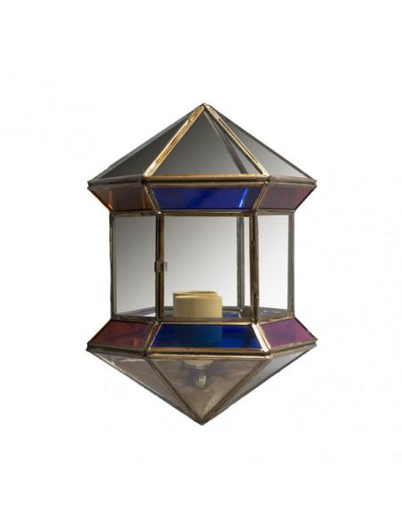 Aplique Hexagonal 1xe27 Granadino Colores 27x20x11 Cm